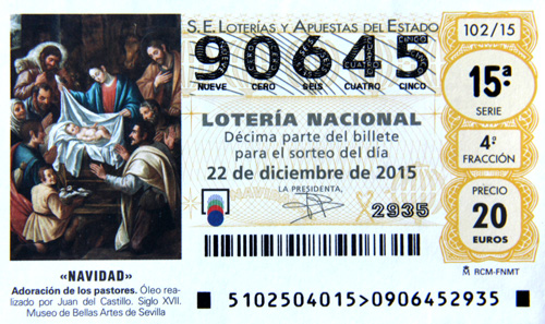 Lotera de Navidad 2015 Psoe de lora