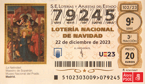 Lotera de Navidad 2023 Psoe de lora